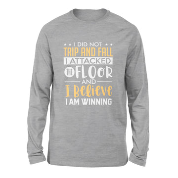 I Did Not Trip And Fall, I Attacked The Floor Men/Unisex Drop Shoulder Sweatshirt in Athletic Heather color